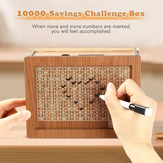 Piggy Bank for Kids & Adults, Savings Challenge Box