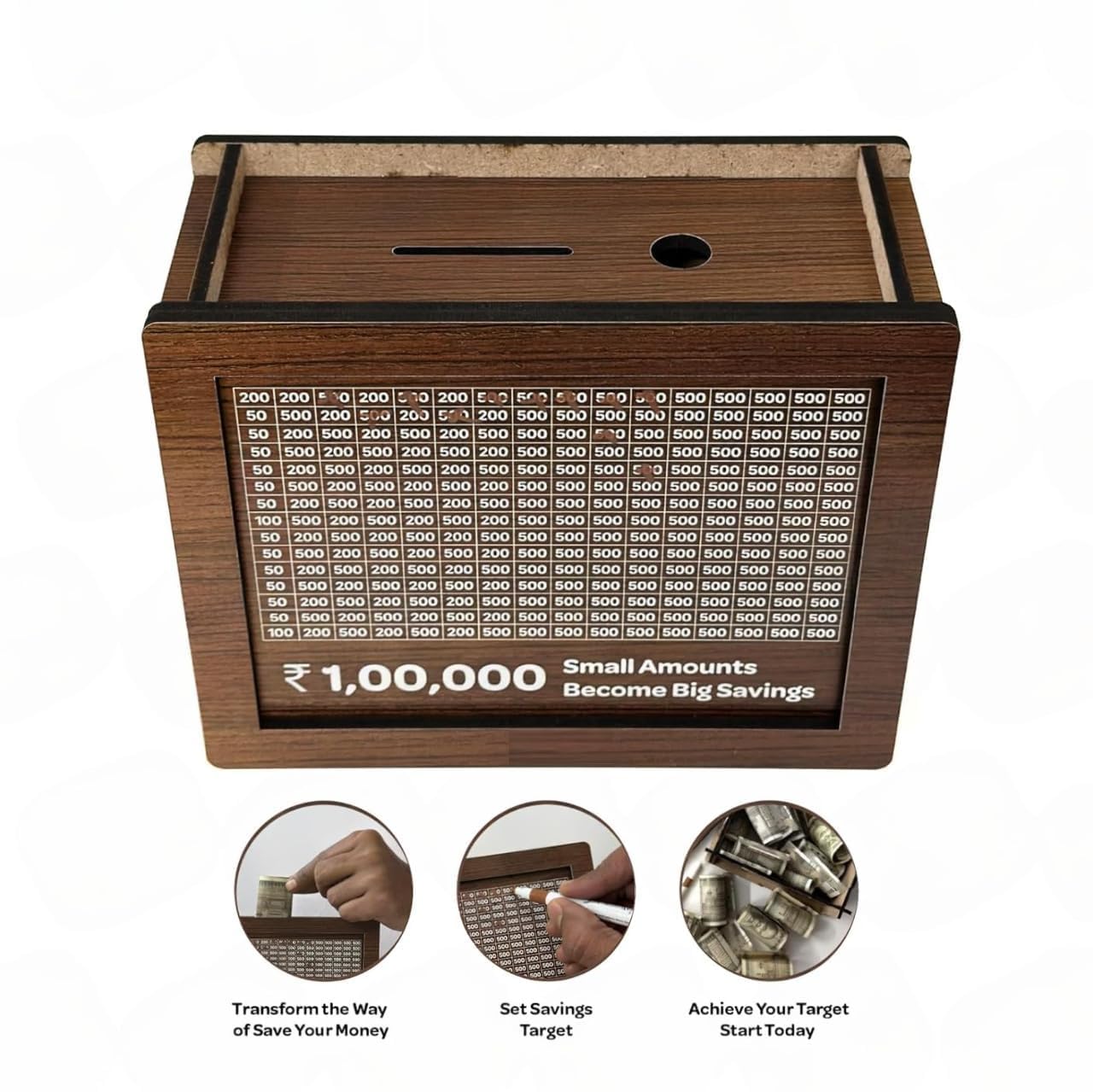 Piggy Bank for Kids & Adults, Savings Challenge Box
