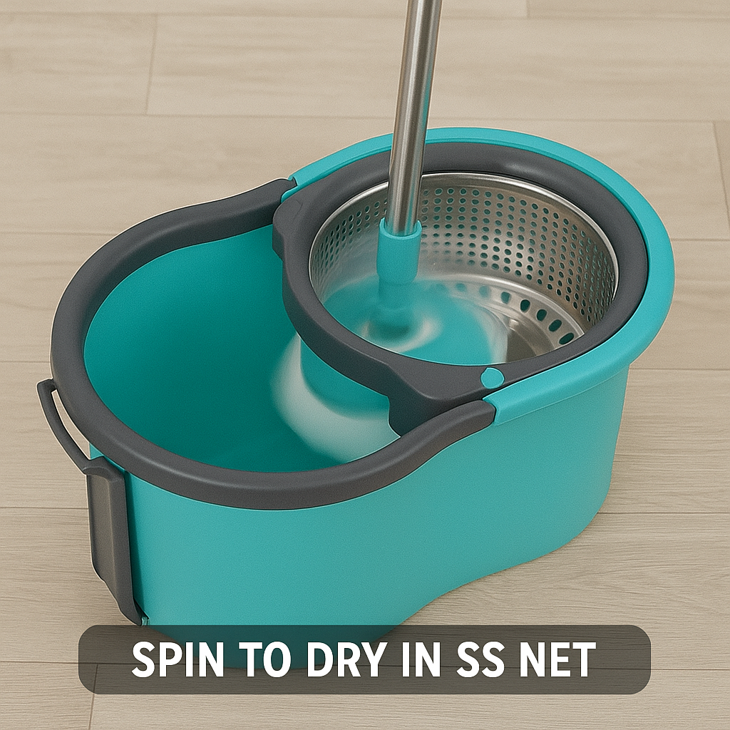 360° Spin Magic Mop With Bucket And Stainless Steel Wringer